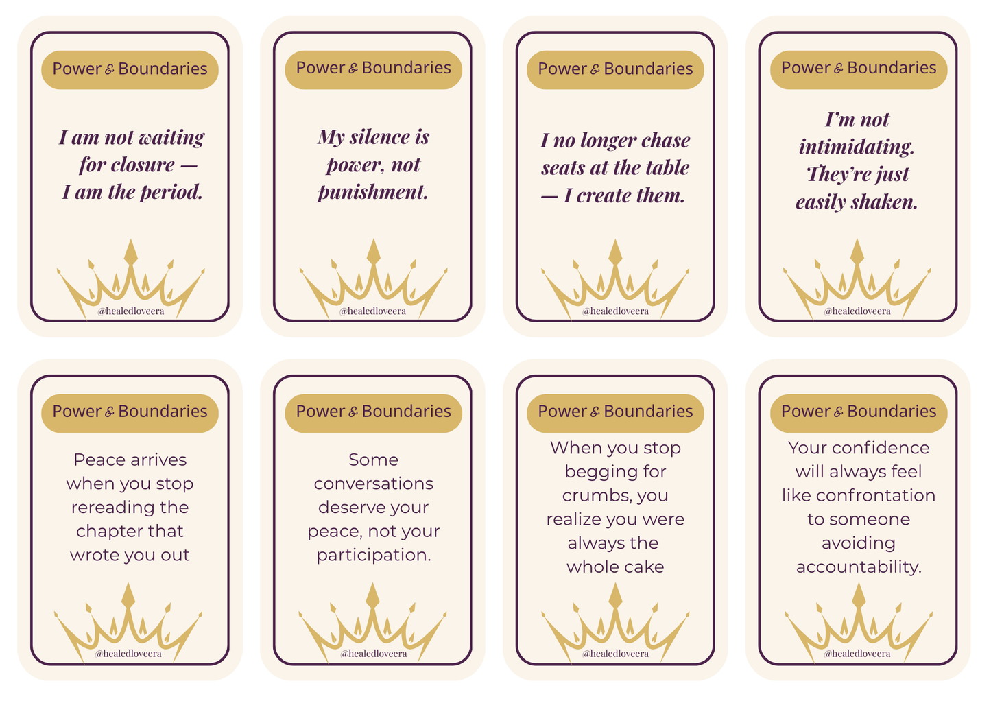 Healed Love Era™ Printable Affirmation Cards (60-Card Deck)
