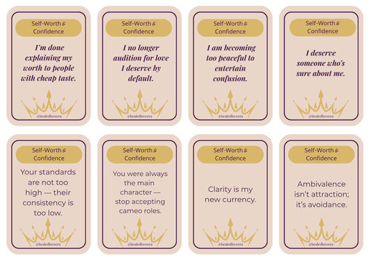 Healed Love Era™ Printable Affirmation Cards (60-Card Deck)